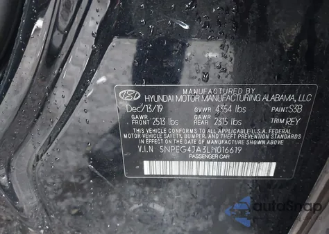 2020 Hyundai Sonata Se z USA, uszkodzony, nr VIN 5NPEG4JA3LH016619